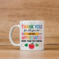 Teacher Appreciation Mug - Colorful Ceramic Coffee Cup | Thank You Gift