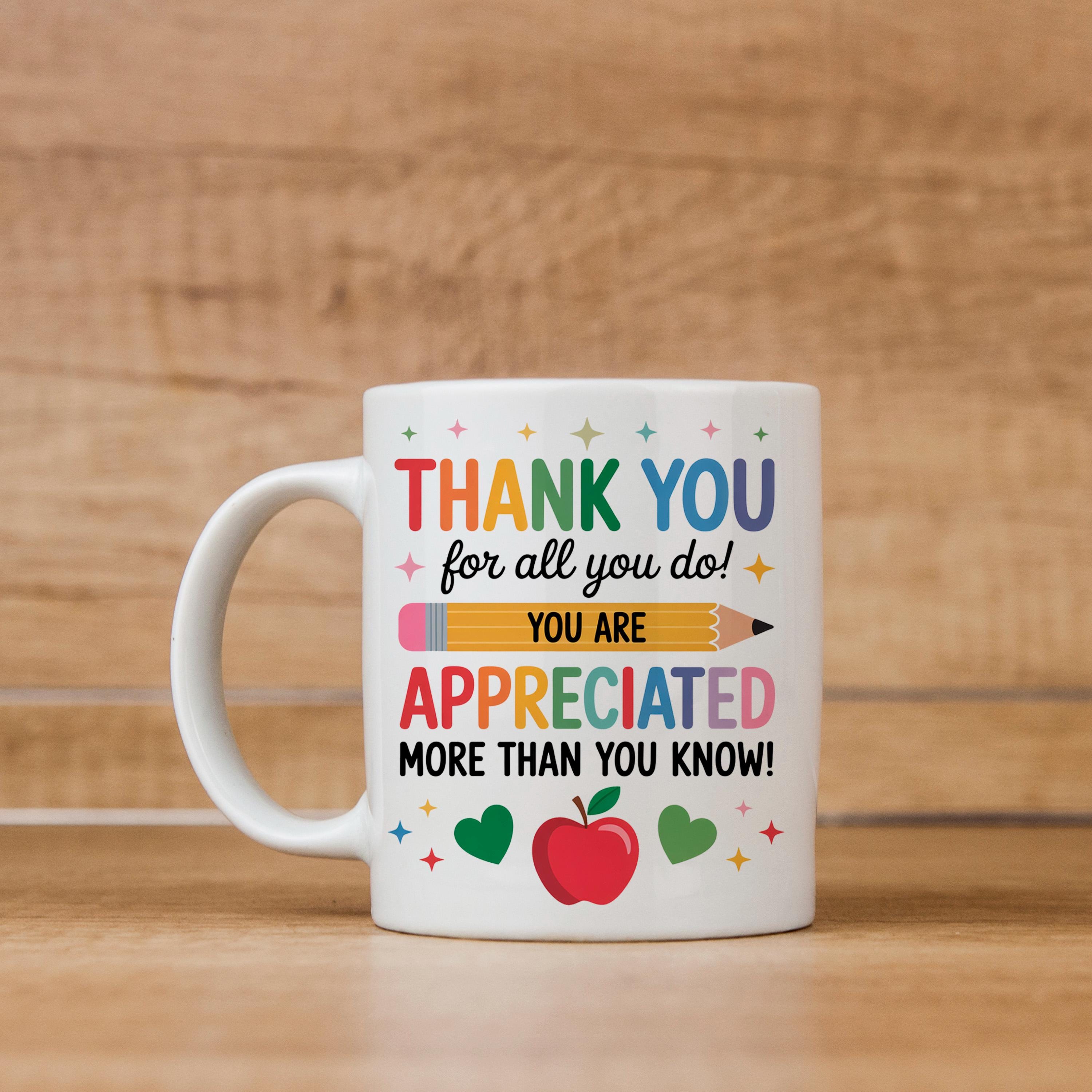 Teacher Appreciation Mug - Colorful Ceramic Coffee Cup | Thank You Gift