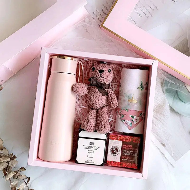 Matte Pink Vacuum Flask Corporate Gift Box