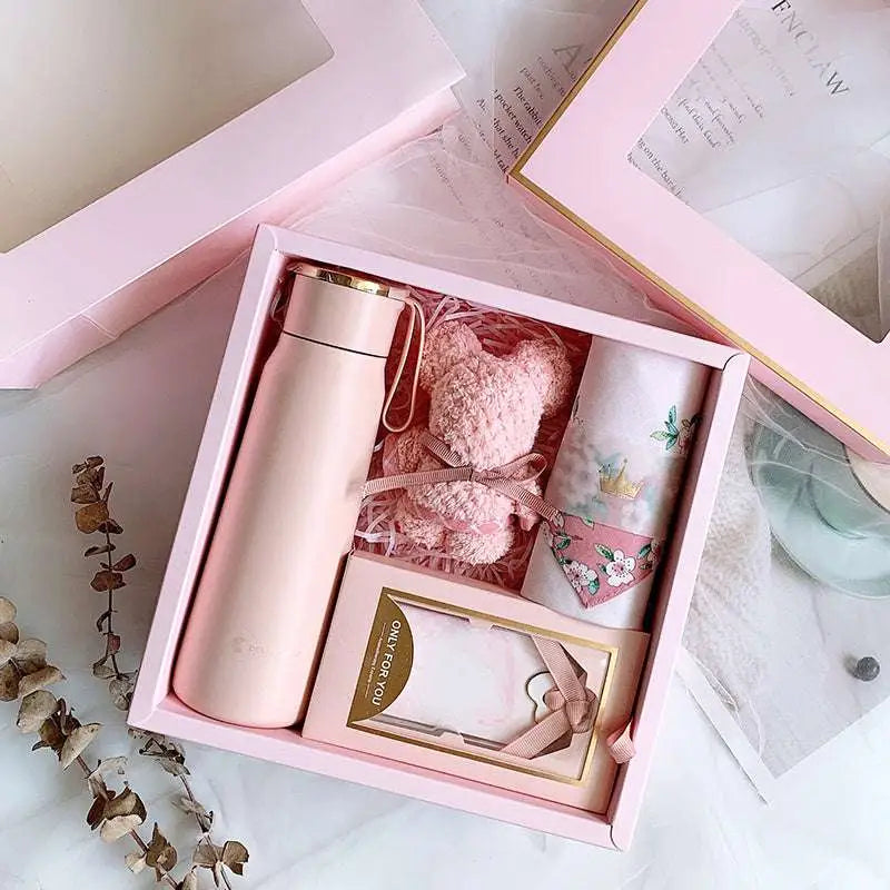 Matte Pink Vacuum Flask Corporate Gift Box